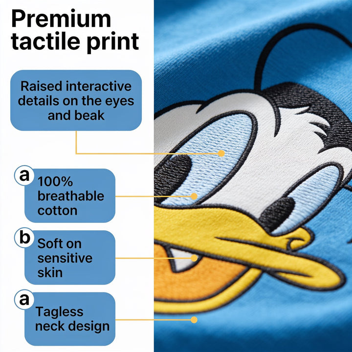 Disney Mickey Mouse Donald Duck Boys' Short Sleeve T-Shirt Royal Blue