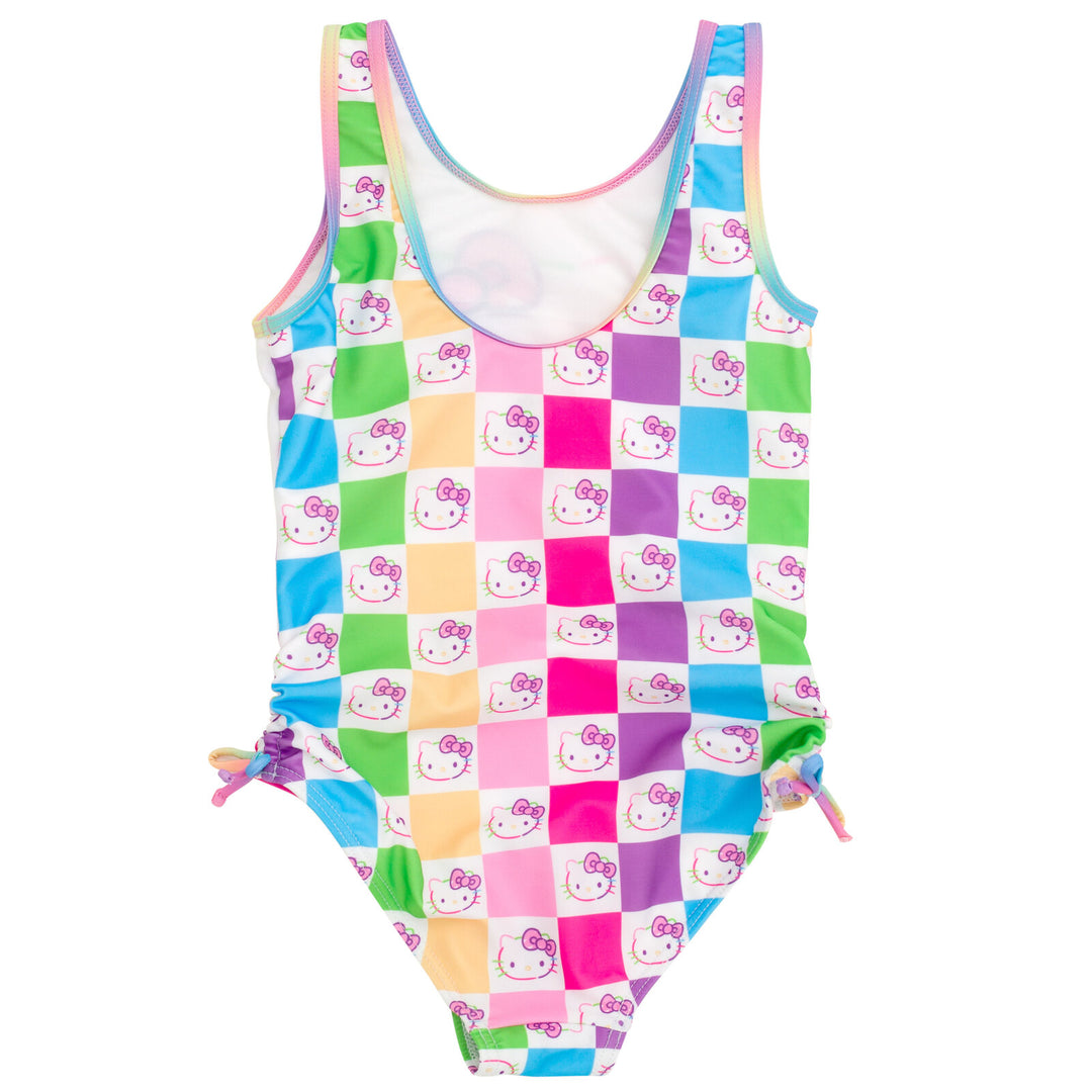 Hello Kitty Girls' Sleeveless One Piece Bathing Suit Checker