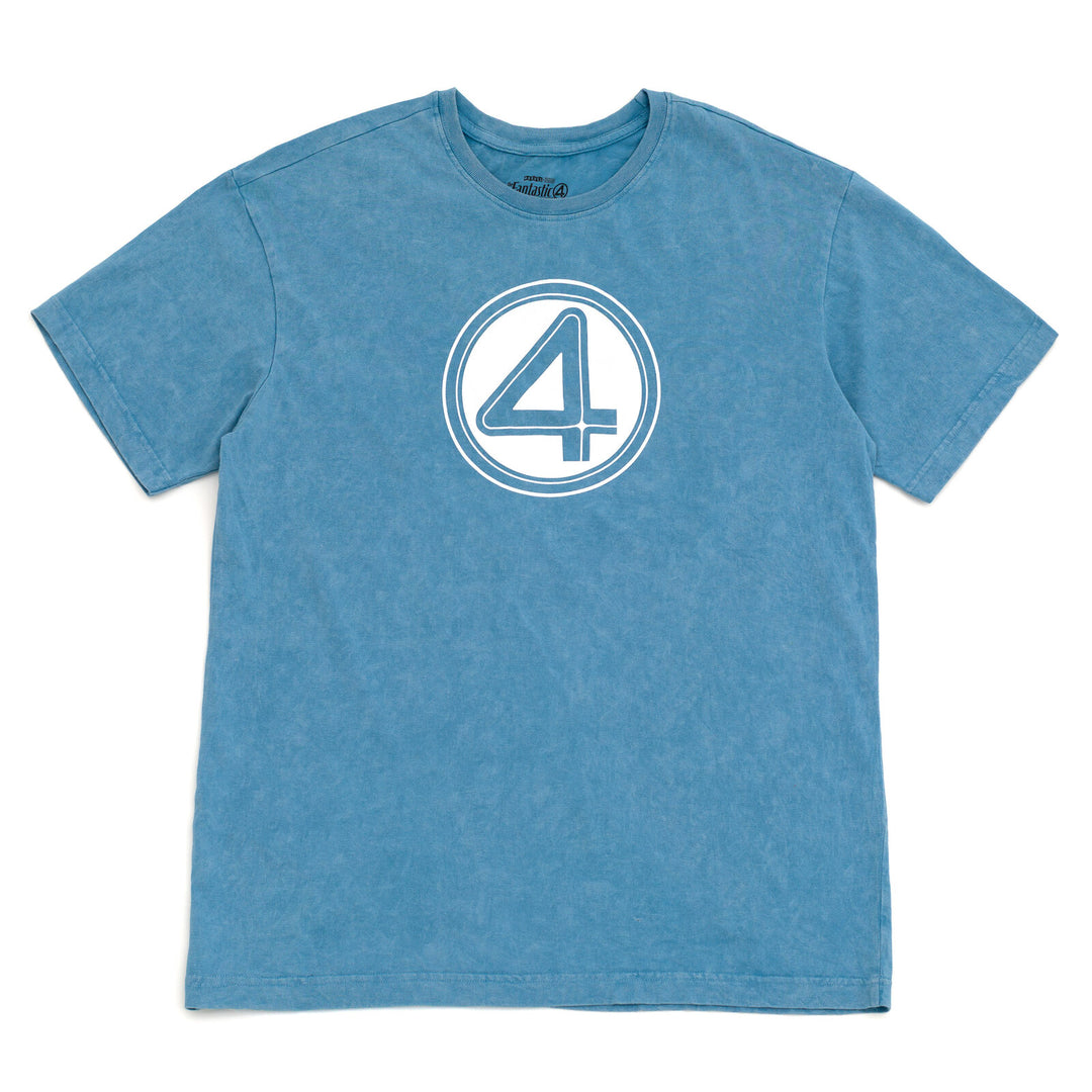 Marvel Fantastic Four Adult Men or Women Cosplay Short Sleeve T-Shirt Mottled Blue F4