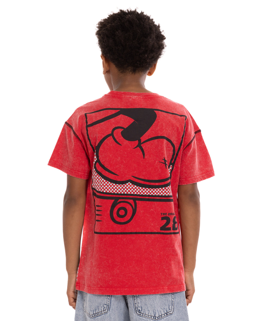 Disney Mickey Mouse Boys' Short Sleeve T-Shirt Red Skateboard