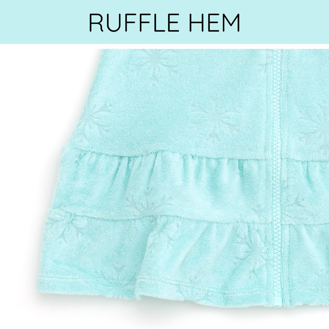 Frozen Girls' Hooded Swimwear Cover Up Anna Elsa Aqua