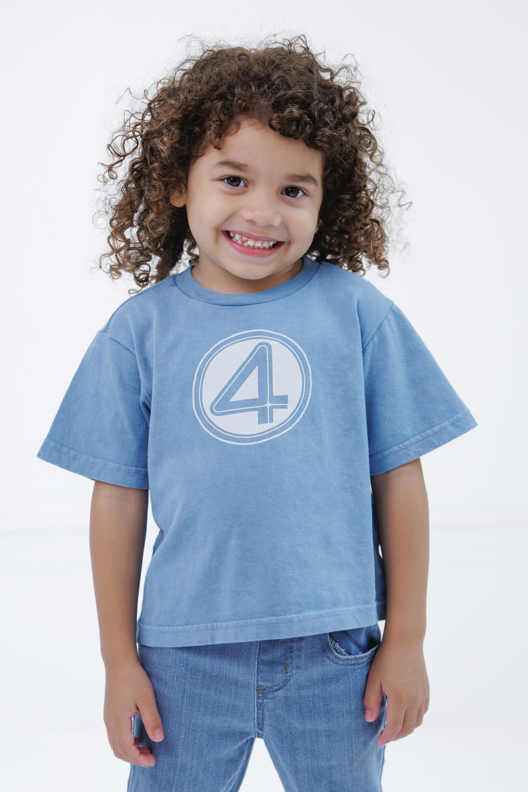 Marvel Fantastic Four Boys' Cosplay Short Sleeve T-Shirt Wash Blue 4