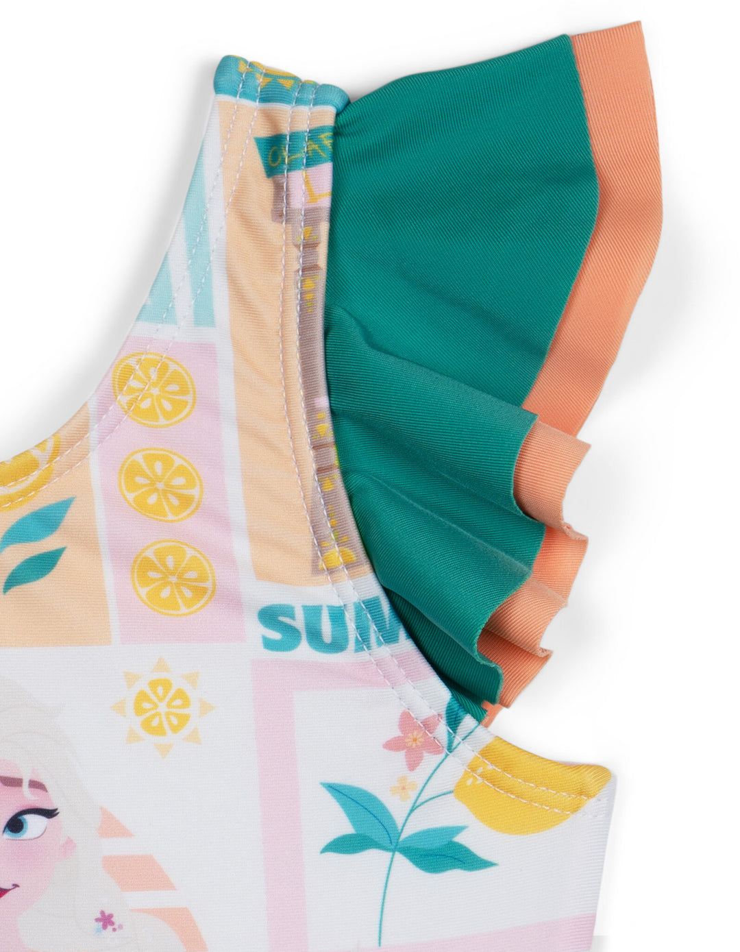 Frozen Girls' Sleeveless One Piece Swimwear Mint Peach Lemon