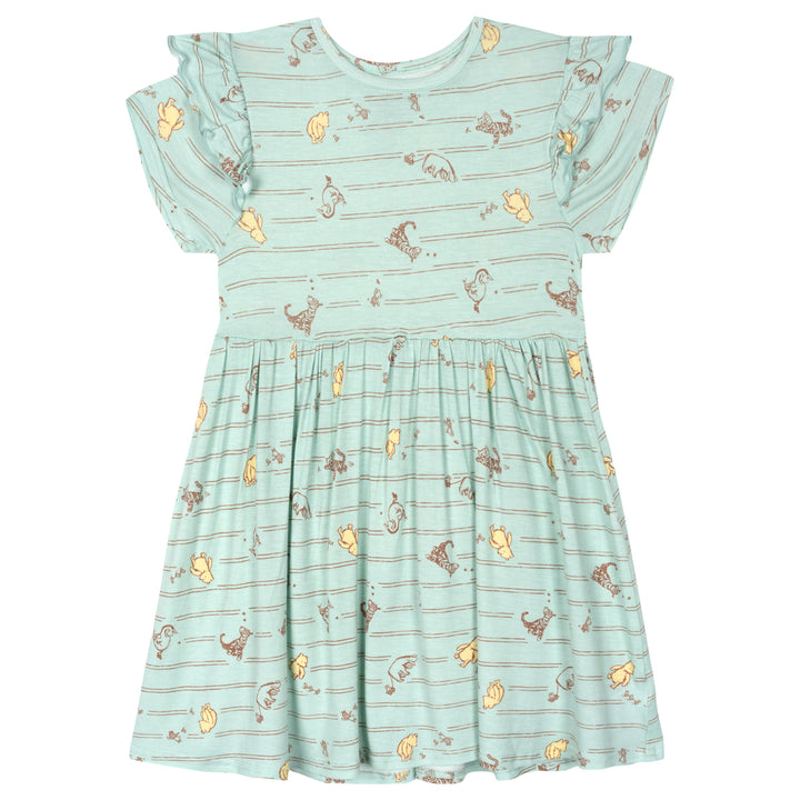 Disney Winnie the Pooh Girls' Short Sleeve Dress White