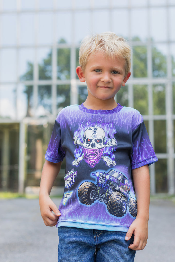 Monster Jam Son-uva Digger Boys' Athletic Short Sleeve T-Shirt Blue