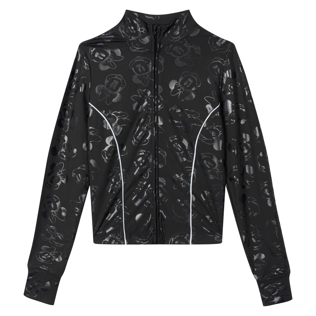 Minnie Mouse Women's Athletic Zip-Up Jacket Black
