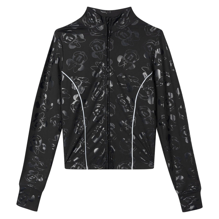 Minnie Mouse Women's Athletic Zip-Up Jacket Black