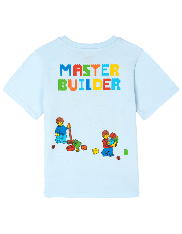 LEGO Boys' Short Sleeve T-Shirt Light Blue Bricks