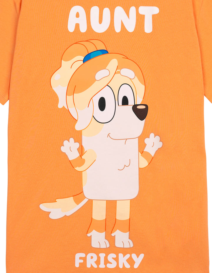 Bluey Aunt Frisky Women's Short Sleeve T-Shirt Peach