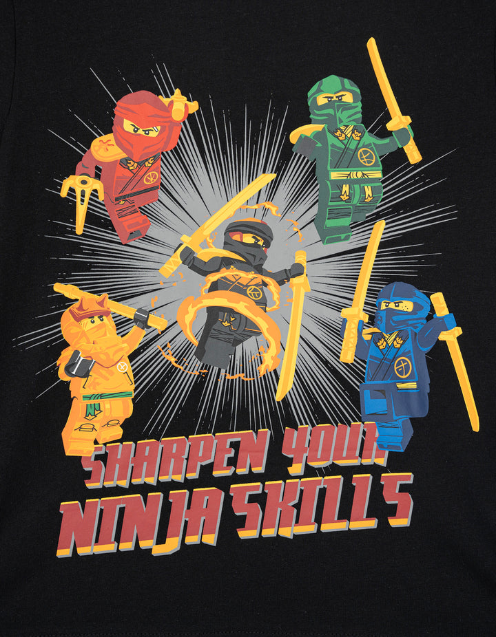LEGO Ninjago Boys' Short Sleeve T-Shirt Black Ninja Skills