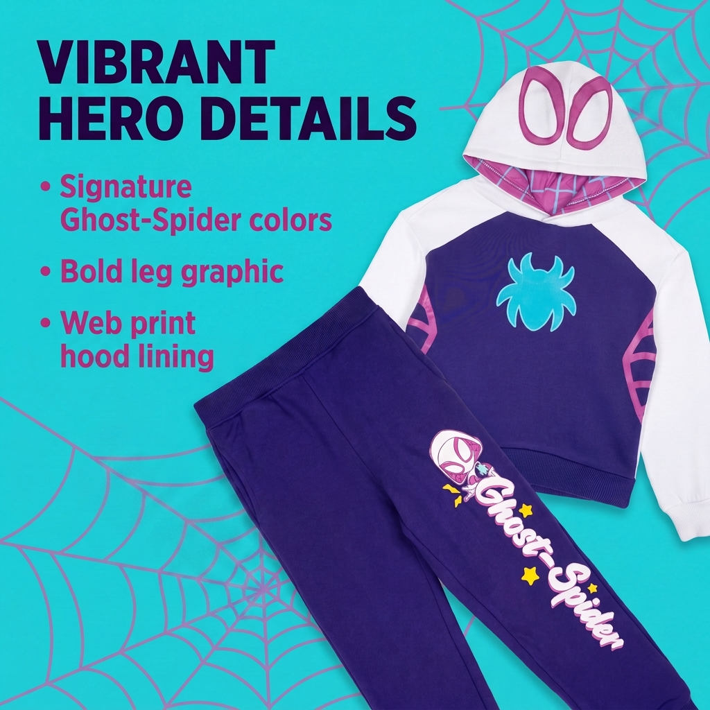 Marvel Spidey and His Amazing Friends Ghost-Spider Hoodie and Pants Set Purple