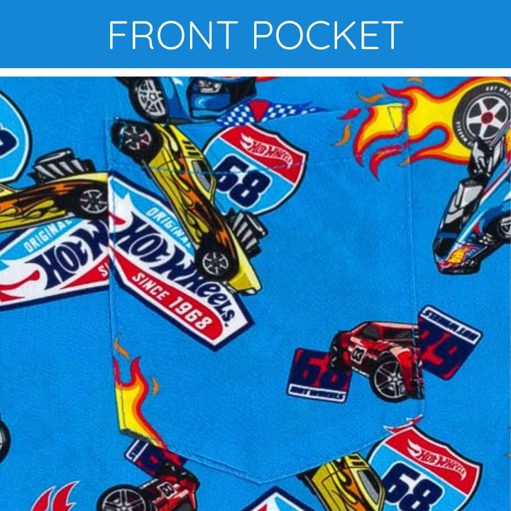 Hot Wheels Men's Racing Button-Down Shirt Flame Blue