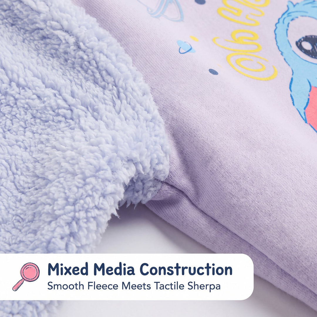 Lilo & Stitch Girls' Fleece Sweatshirt and Leggings Set Lavender Blue