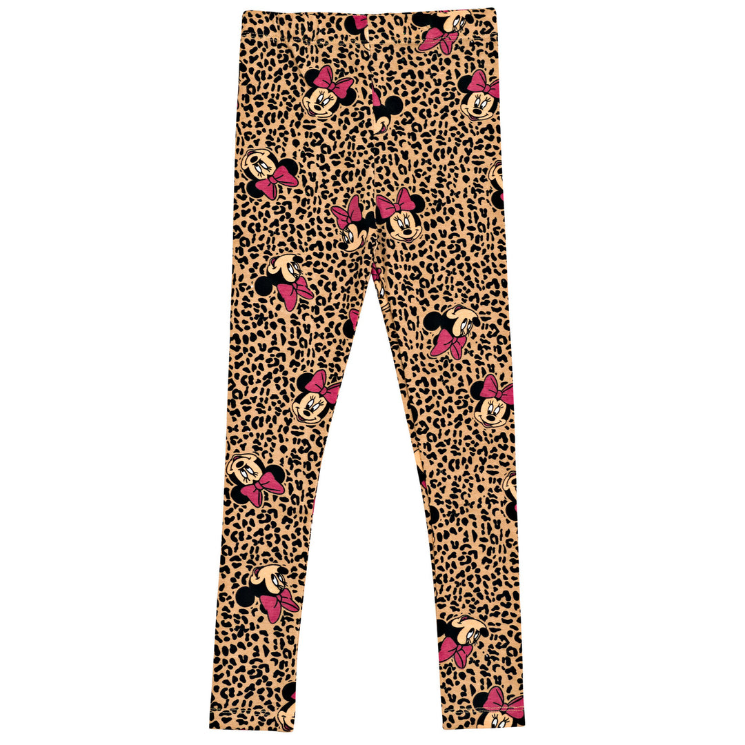 Minnie Mouse Girls' 2-Piece Fleece Hoodie and Leggings Set Pink Leopard