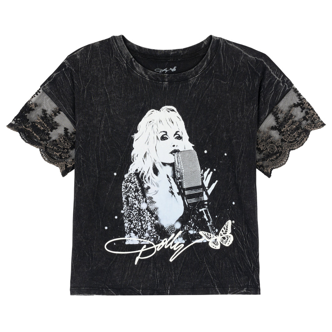 Dolly Parton Girls' Graphic Short Sleeve T-Shirt Mineral Black