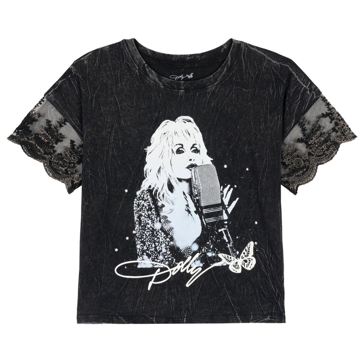 Dolly Parton Girls' Short Sleeve T-Shirt Mineral Black