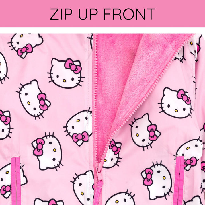 Hello Kitty Girls' Hooded Rain Jacket Pink