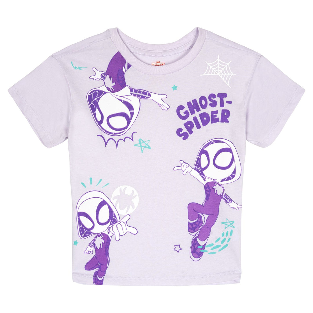 Marvel Spidey and His Amazing Friends 2-Pack Short Sleeve T-Shirts Lavender Pink