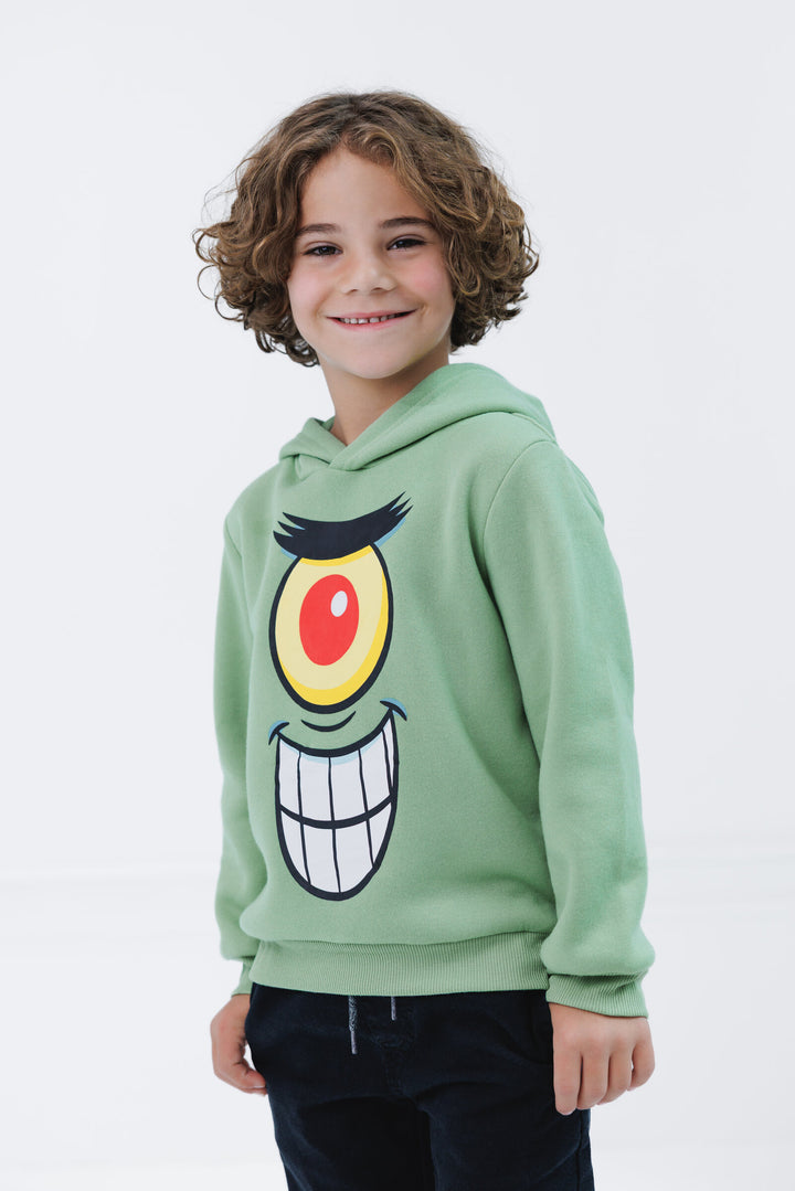 Nickelodeon SpongeBob SquarePants Plankton Boys' Fleece Pullover Hoodie Green
