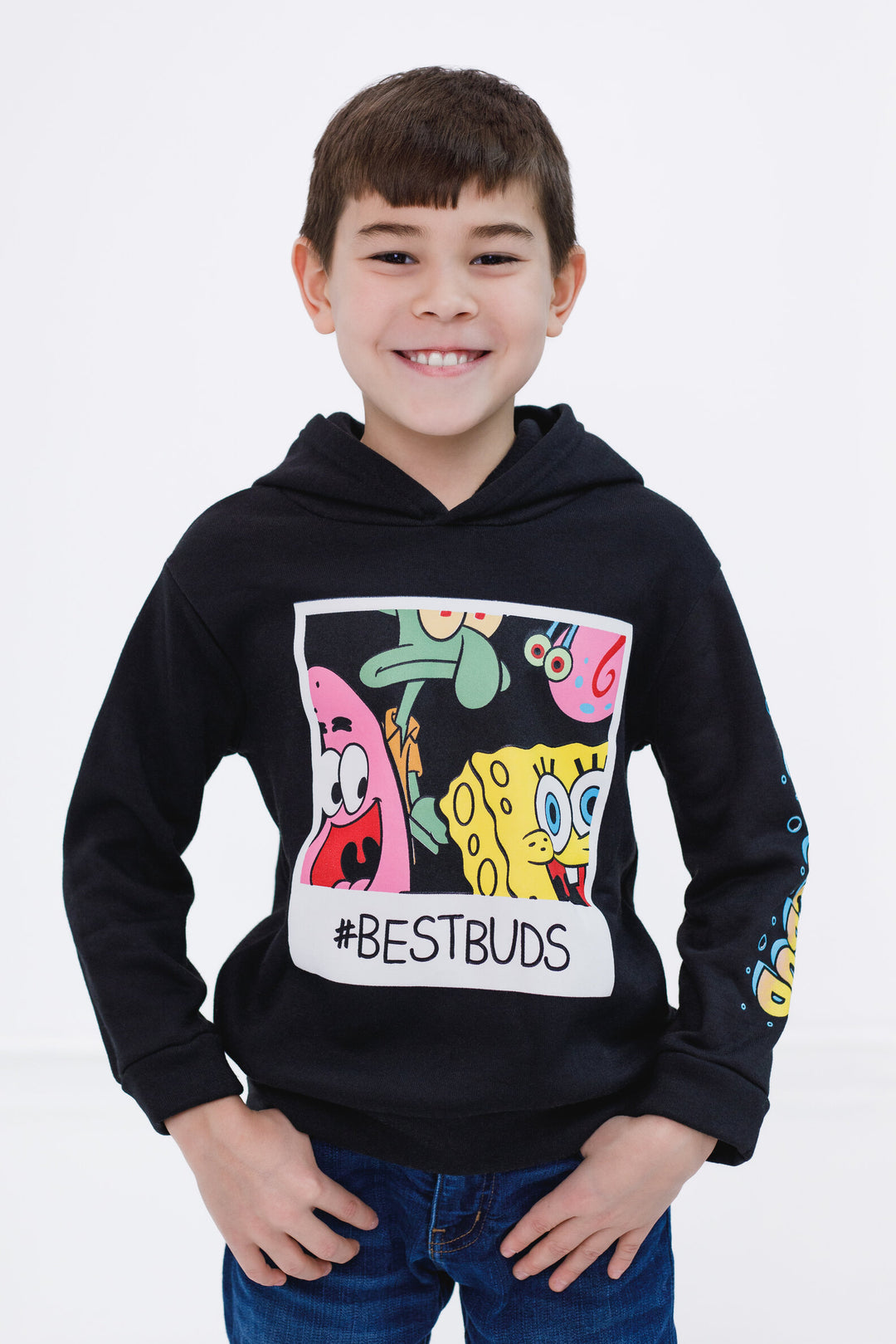 Nickelodeon SpongeBob SquarePants Boys' Fleece Pullover Hoodie Black