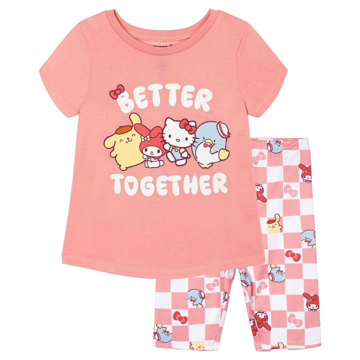 Hello Kitty Girls' 2-Piece T-Shirt and Bike Shorts Set Pink