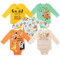 Disney Lion King 5-Pack Long Sleeve Bodysuits Simba Orange Multi