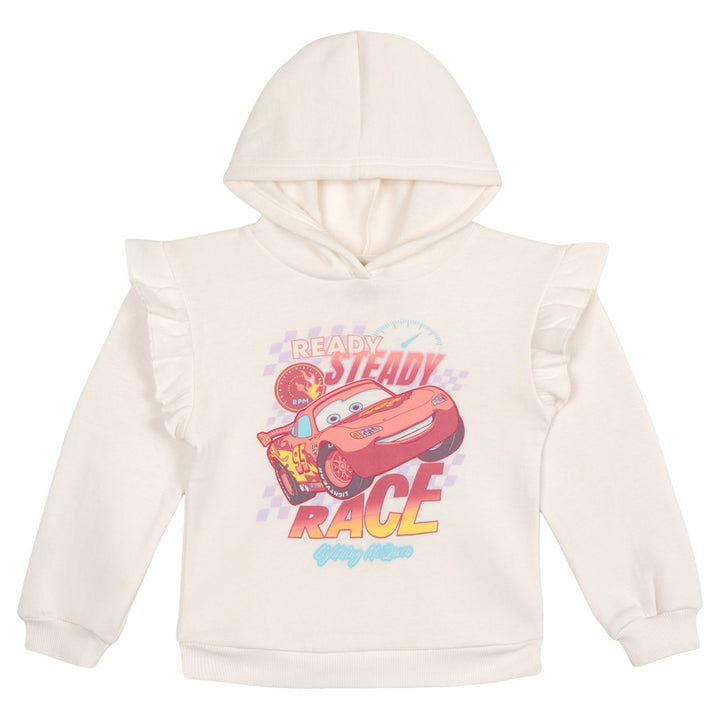 Cars Girls' Fleece 2-Piece Hoodie and Leggings Set McQueen White Pink