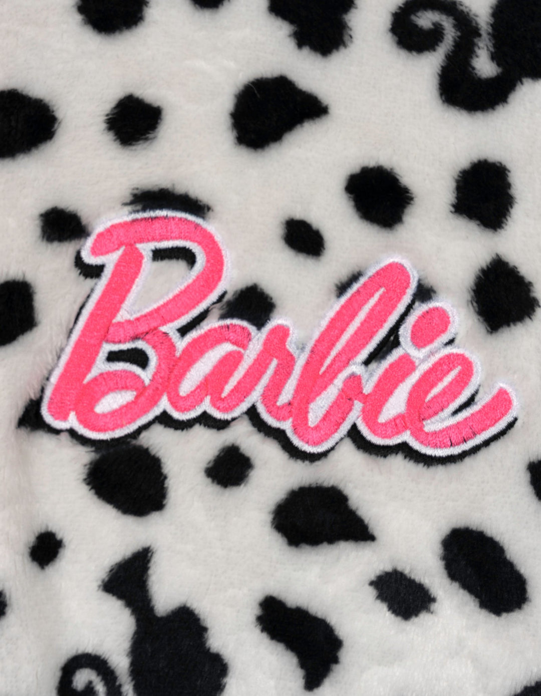 Barbie Girls' Half-Zip Fleece Pullover Sweatshirt Tusk White Pink
