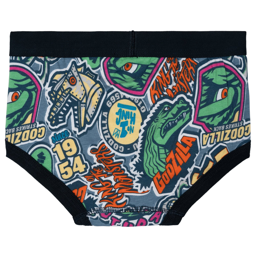Godzilla Boys' 3-Pack Underwear Briefs Blue Grey Slate