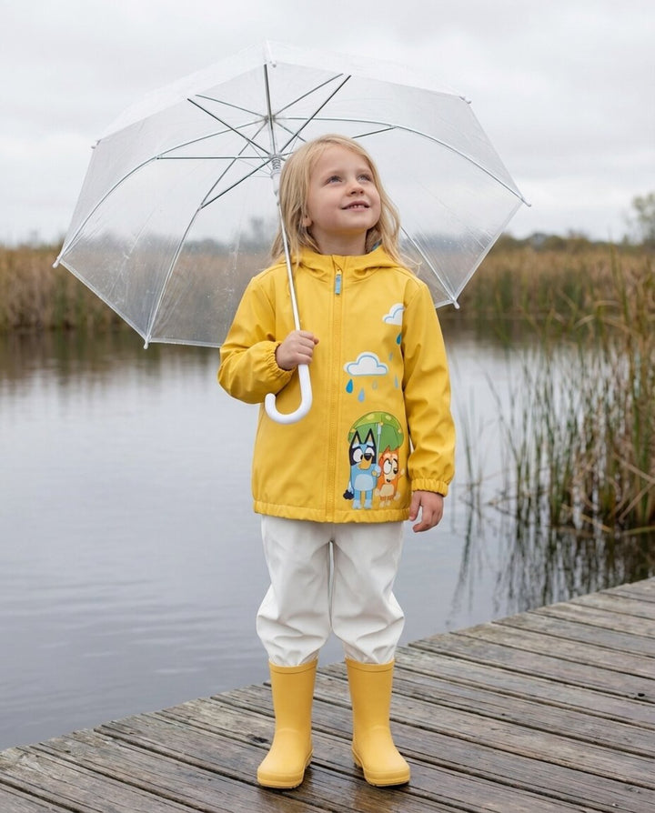 Bluey Zip-Up Hooded Rain Jacket Yellow