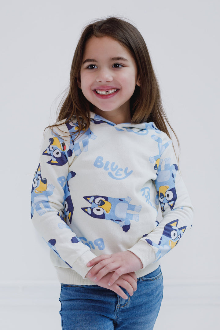 Bluey Fleece Hooded Sweatshirt Cream