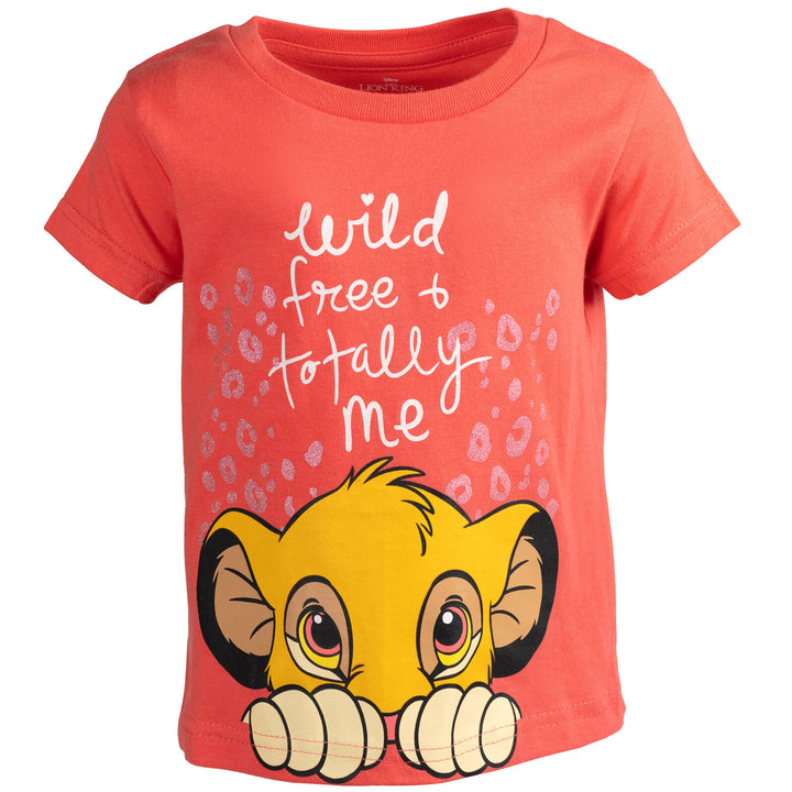 Disney Lion King Girls' 2-Pack Short Sleeve T-Shirts Simba Nala Yellow