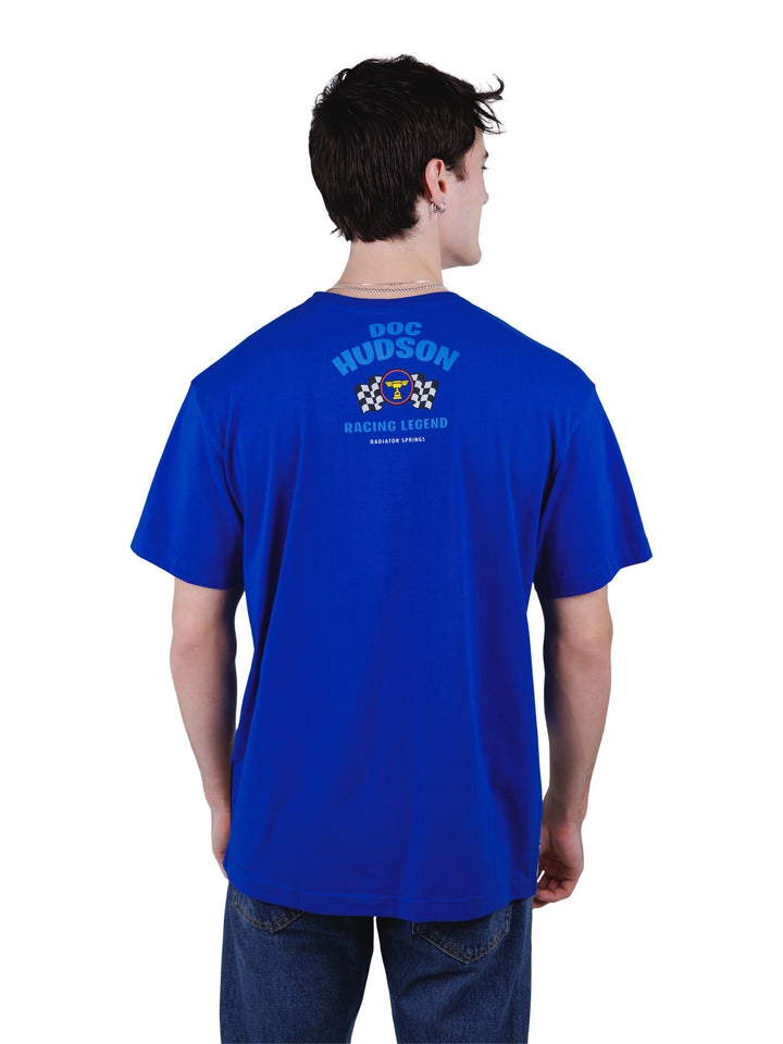 Cars Matching Family Cosplay Short Sleeve T-Shirt Doc Hudson Dark Blue