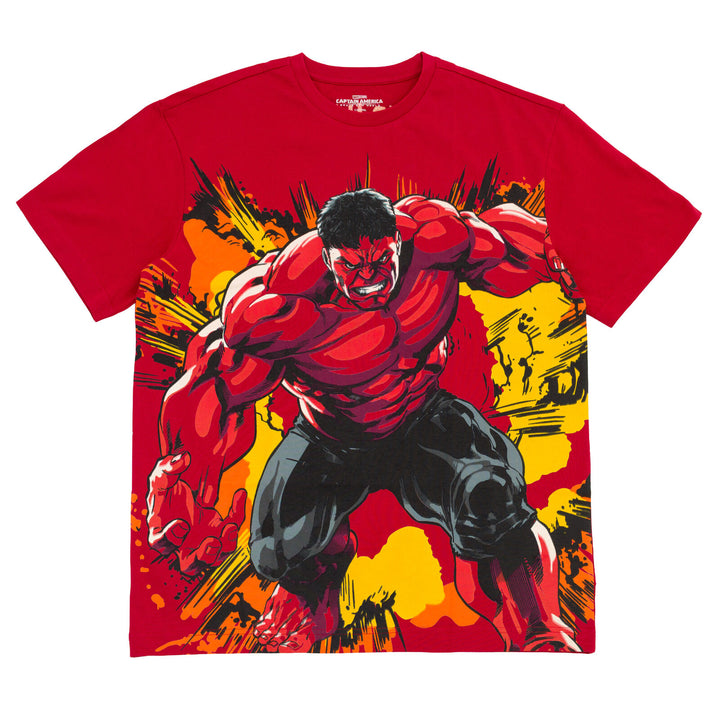 Captain America Red Hulk Men's Cosplay Short Sleeve T-Shirt Brave