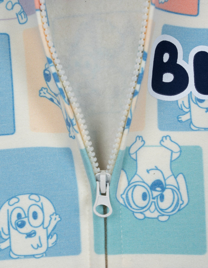 Bluey Fleece Zip-Up Hoodie Pastel Multi
