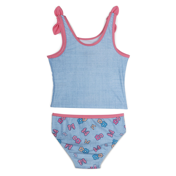 Minnie Mouse Girls' 2-Piece Tankini and Bikini Set Floral Blue