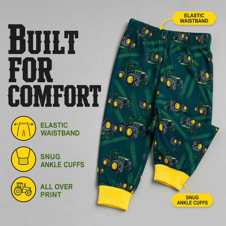 John Deere Boys' 2-Piece Pajama Set Green Heather Gray