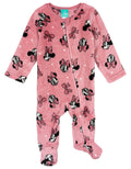 Minnie Mouse Baby Girls' Fleece Footed Sleep N Play Pink