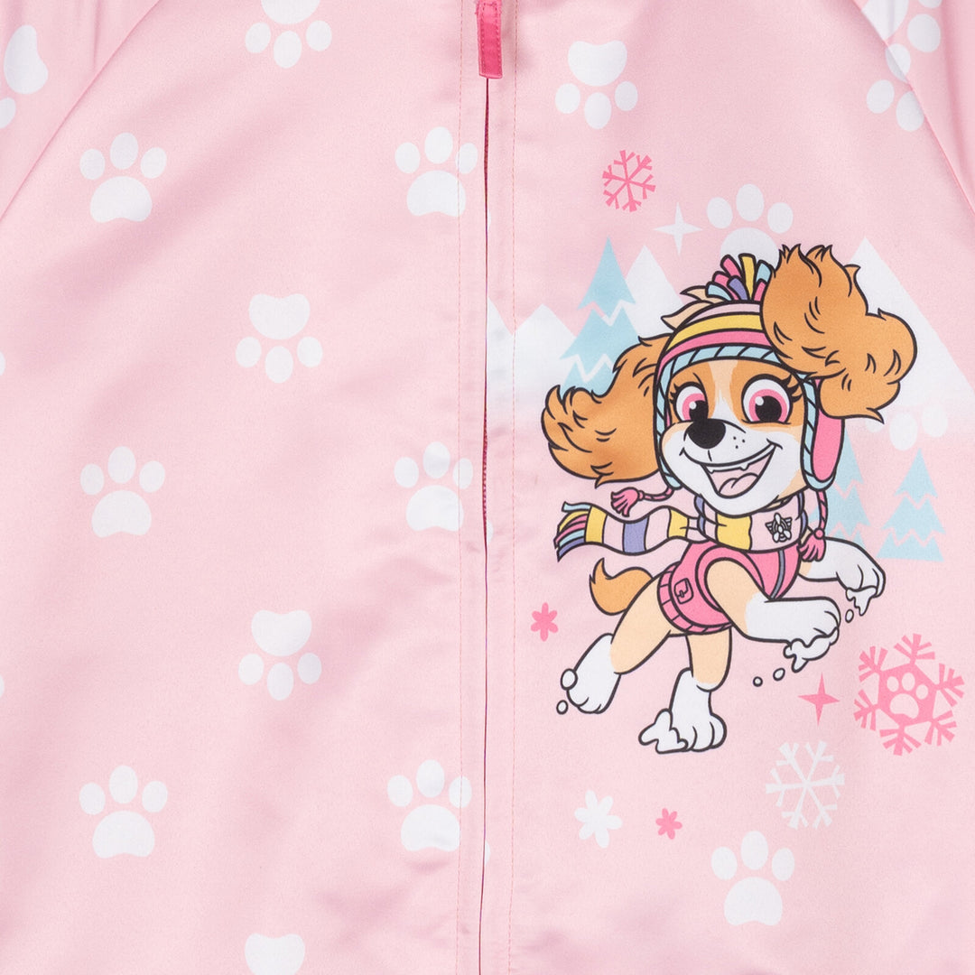 Paw Patrol Girls' Bomber Jacket Iridescent Pink Skye