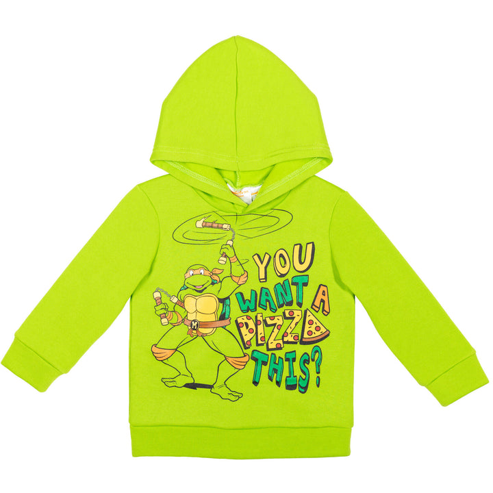 Teenage Mutant Ninja Turtles Michelangelo Boys' Fleece Pullover Hoodie Green