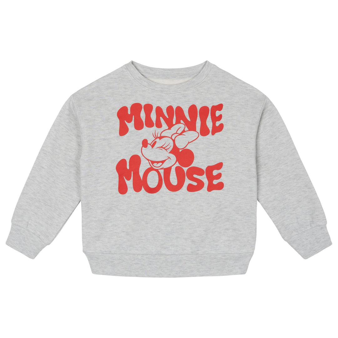 Minnie Mouse Girls' Fleece Sweatshirt Silver Grey