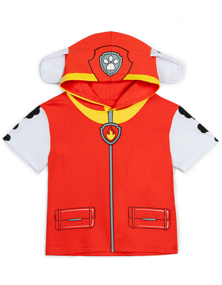 Paw Patrol Marshall Boys' Cosplay Hooded T-Shirt Bright Red