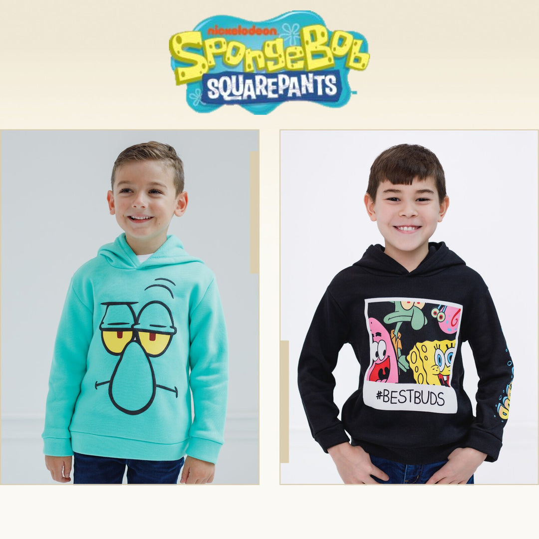 Nickelodeon SpongeBob SquarePants Boys' Fleece Pullover Hoodie Black