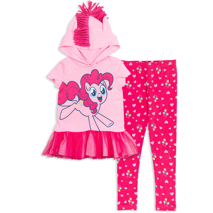 My Little Pony Pinkie Pie Cosplay 2-Piece Hooded T-Shirt and Leggings Set Pink