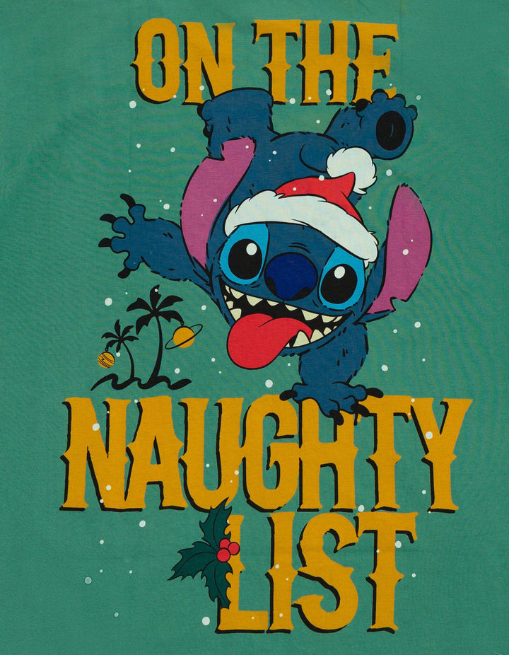 Lilo & Stitch Men's Holiday Short Sleeve T-Shirt Pine Green