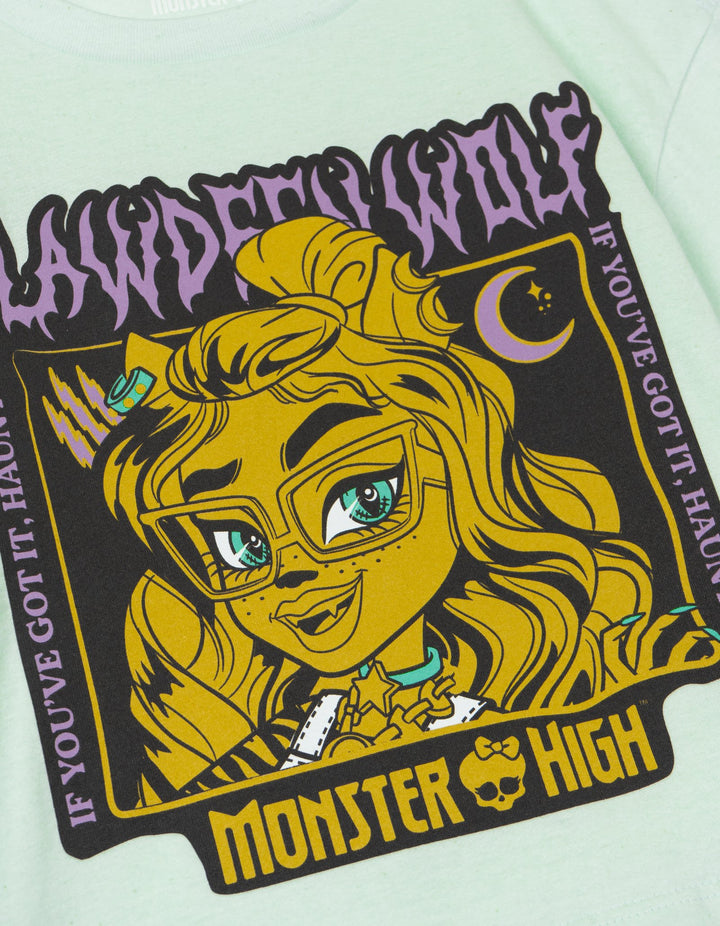Monster High Clawdeen Wolf Girls' Short Sleeve T-Shirt Aqua