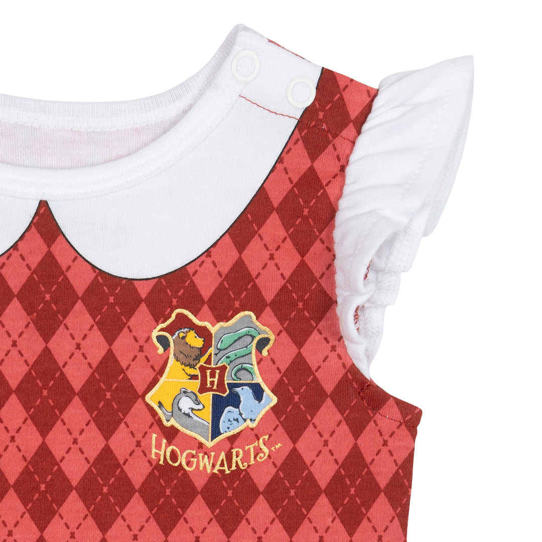 Harry Potter Baby Girls' Cosplay Tutu Bodysuit and Headband Set Burgundy Argyle