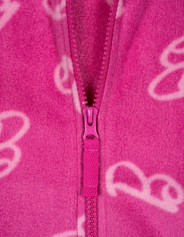 Barbie Girls' Fleece Zip-Up Jacket Two Tone Pink