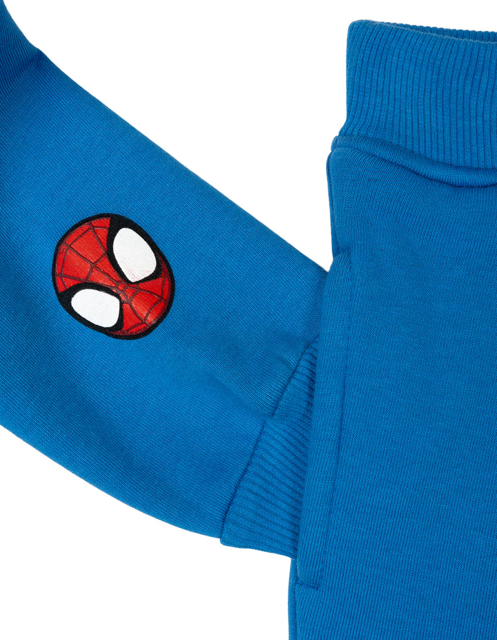 Marvel Spidey and His Amazing Friends Cosplay Fleece Hoodie and Pants Set Red Blue