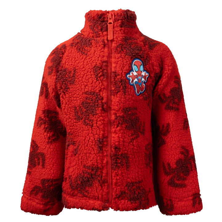 Marvel Spidey and His Amazing Friends Boys' Fleece Zip-Up Jacket Red